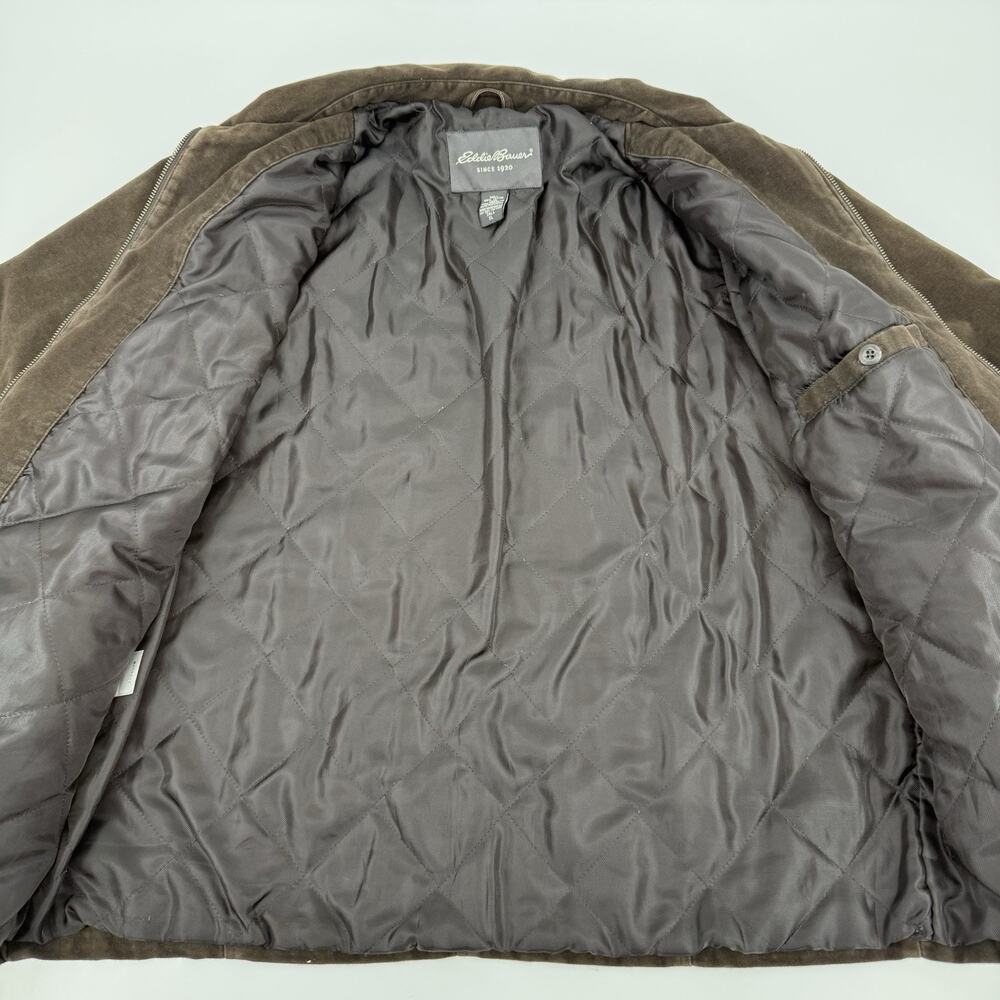 Eddie Bauer Men’s XLT Brown Brushed Cotton Zip Jacket Lined Workwear Outdoors - Picture 10 of 13